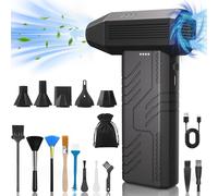 CUBTEM Souffleur Air Comprimé 110000TR/Min, Soufflette Électrique Rechargeable avec Batterie 8000mAh, Souffleur 3 Vitesses Mini Souffleur Sans fil, pour Ordinateur, Clavier, Meubles et Voitures-v7