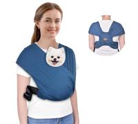 CUBY Écharpe de transport à emmailloter pour petits chiens, sac à dos durable, dos à l'avant, support d'épaule et de cou réduisant les douleurs dorsales, mains libres et réglable pour chats jusqu'à 5