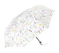 Cuby Parapluie de voyage compact pliable avec ouverture et fermeture automatiques, protection contre la pluie, le vent et à 99,9 % contre les UV avec revêtement noir, Papillons fleurs