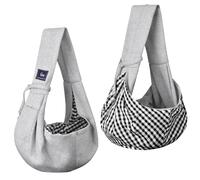 CUBY Porteurs Chiens, Harnais pour Petits Chiens et Chats, Sac de Transport pour Chien en Voyage (Sangle Simple, Gris)