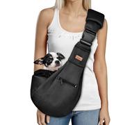 CUBY Sac de transport d'été en maille respirante et réglable pour chiens de petite et moyenne taille, sac mains libres, sac de protection avec ceinture de sécurité, tapis inférieur démonté