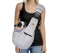 CUBY Sac de transport d'été en maille respirante et réglable pour chiens de petite et moyenne taille, sac mains libres, sac de protection avec ceinture de sécurité, tapis inférieur démonté