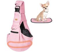 CUBY Sac de transport pour chiot, sac à bandoulière réversible réglable pour chien et chat pour chiens de petite et moyenne taille, sac à bandoulière mains libres pour chiot, protège-épaule avec