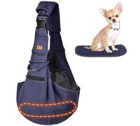 CUBY Sac de transport pour chiot, sac à bandoulière réversible réglable pour chien et chat pour chiens de petite et moyenne taille, sac à bandoulière mains libres pour chiot, protège-épaule avec
