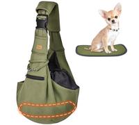 CUBY Sac de transport pour chiot, sac à bandoulière réversible réglable pour chien et chat pour chiens de petite et moyenne taille, sac à bandoulière mains libres pour chiot, protège-épaule avec