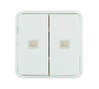 Cubyko 2 touches KNX à voyants coloris blanc HAGER WNT954B