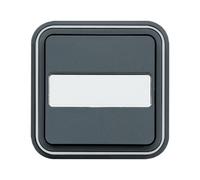 Bouton poussoir complet avec porte étiquette 1F Cubyko encastrable - gris