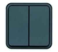 cubyko leaf double va-et-vient saillie gris IP55 - HAGER WNC040EC