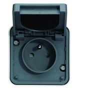 cubyko leaf prise 2P+T saillie gris IP55 - HAGER WNC100EC