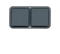 Double prise de courant horizontale 2P+T complet Cubyko encastrable - gris