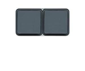 cubyko PC dble hor. 2P+T gris HAGER WNC122