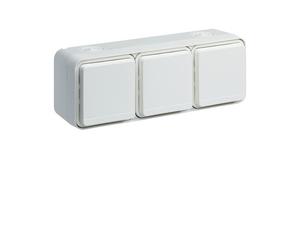 cubyko PC tple hor. 2P+T blanc HAGER WNC123B