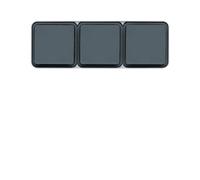 prise de courant 2p+t triple horizontale 16a hager cubyko complète saillie grise