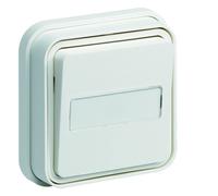 cubyko Poussoir porte-étiquette 1F encastré à griffes blanc IP55 - HAGER WNE025BG