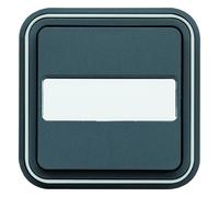 cubyko Poussoir porte-étiquette 1F encastré à griffes gris IP55 - HAGER WNE025G