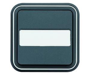 cubyko Poussoir porte-étiquette 1F encastré à griffes gris IP55 - HAGER WNE025G