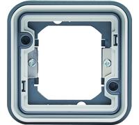 cubyko Support d'encastrement simple associable à griffes gris IP55 - HAGER WNA401G