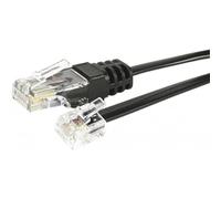 Generique Cordon de raccordement téléphonique RJ11-RJ45 1 m noir plat