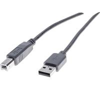 CUC Exertis Connect 532408 1.8m USB A USB B Mâle Mâle Gris câble USB - Câbles USB (1,8 m, USB A, USB B, 2.0, 480 Mbit/s, Gris)
