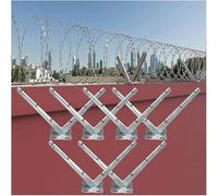 CucCe Clôture en fil barbelé Support en V galvanisé à chaud, support d'extension en fil de rasoir, bras d'extension en fil de fer barbelé galvanisé à chaud(Silver-6pcs)