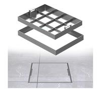 CucCe Couvercle de Regard Invisible Couvercle de Regard rectangulaire à poignée rétractable - Chambre d'inspection encastré en Acier Inoxydable avec Cadre(80x80cm)