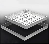 CucCe Couvercle de Regard Invisible Couvercle et Cadre de Regard encastrés, Couvercle de Chambre d'inspection en Acier Inoxydable, Couvercle de Regard carré(8cm,50 * 50cm/19.6 * 19.6in)