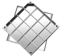 CucCe Couvercle de Regard Invisible Couvercle et Cadre de Regard Invisibles - Acier Inoxydable Robuste, Couvercle encastré Durable for Cour, Fosse septique(500x500x50mm)