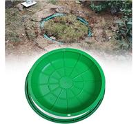 CucCe Couvercle de Regard Invisible Couvercle et Cadre de Regard Invisibles, Couvercle encastré Circulaire en résine, puisard divisé Base d'égout(80cm/31.5in)