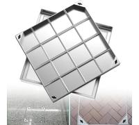 CucCe Couvercle de Regard Invisible Couvercle et Cadre de Regard Invisibles en Acier Inoxydable, Couvercle de Chambre d'inspection - Couvercles de Regards encastrés(15.7x15.7x2in)