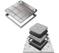 CucCe Couvercle de Regard Invisible Couvercles de Fosse septique carrés et rectangulaires en béton/Ciment/carrelage/marbre(50 * 50cm/19.6 * 19.6in)