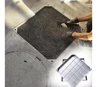 CucCe Couvercle de Regard Invisible Plaque d'égout Invisible Ultra-résistante, Couvercle Utilitaire sans Joint for pelouse, allée, Jardin(19.7x19.7x2in)