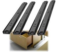 CucCe Lot de 4 glissières de tiroir for tiroir d'armoire, Rails coulissants télescopiques à 2 Sections, Rail Coulissant à roulement à Billes roulement à Billes(45cm/18Inch)