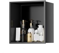 CucCe Niche de Douche en Acier Inoxydable 304 - Étagère encastrée for Salle de Bain - Solution de Rangement Moderne - Installation Facile(Black)