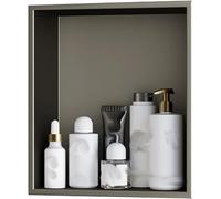 CucCe Niche en Acier Inoxydable, Aucun carrelage requis Niches avec étagères Niches de Rangement for Salle de Bain Étagère de Douche encastrée(Grigio,32x32cm)