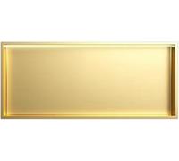 CucCe Niche Noire en Acier Inoxydable, avec LED, Aucun carrelage requis, Niche encastrée au Fini métallique(Champagne Gold,72x32x12.5cm)
