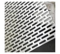 CucCe Panneaux métalliques perforés Plaque métallique en Acier Inoxydable à Trous oblongs, Grille de Ventilation, Filtre de Protection, Panneau décoratif, épaisseur 1,2 mm(50x50cm)