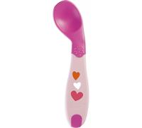 Chicco - Cuillère Première - coudée, petite et légère, poignée ergonomique, 8 mois+ - Fuchsia