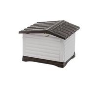 Ferplast Niche pour chien DOGVILLA 60 - Extérieur, toit amovible, fond drainant, gris, 58x48x44 cm
