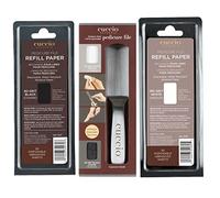 Cuccio Lime de pédicure en acier inoxydable avec 2 paquets de 50 recharges blanches et noires