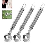 Cuchara Pelador de Nopales Cuchara Pelador de Nopales Lot de 3 cuillères à éplucher les cactus, couteau multifonction pour éplucher les cactus, coupe-nouilles chinoises tranchées avec trou avec long