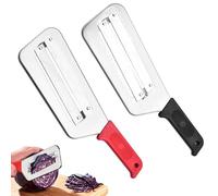 Cuchillo Triturador De Repollo, coupe-légumes à double couche, hachoir à chou, éplucheur de légumes grand format avec poignée antidérapante, coupe-légumes polyvalent pour fruits (Noir+Rouge)