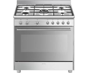 CUCINA 90X60 5FUOCHI FTORNO TVENT INOX SMEG