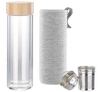 Cucina di Modena Bouteille à thé isotherme à double paroi et housse, 400 ml