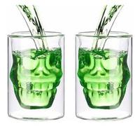 Cucina Dimodena : 2 verres à double paroi ''Tête de Mort'' - 40 cl