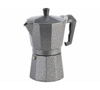 Cucina di Modena Réchaud à expresso de camping : cafetière à expresso aspect martelé pour 6 tasses, 300 ml (cafetière à gaz, pot à moka)