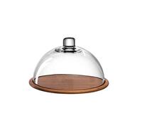 LEONARDO HOME Cucina 018519 Lot de 2 plateaux à fromage en bois avec couvercle en verre Ø 280 mm