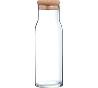 Cucina & Tavola Carafe en verre avec bouchon en liège pour eau, jus de fruits, lait - 1000 ml