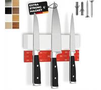 CUCINO Barre magnétique à couteaux autocollante - Vainqueur du comparatif avec aimant extra puissant - Montage facile avec bande adhésive 3M sans perçage, caoutchouc blanc 25 cm