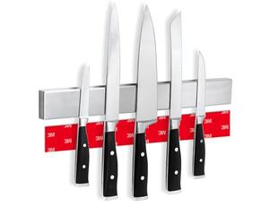 Cucino Porte Couteaux de Cuisine magnétique avec aimant extra fort - Installation facile avec la bande adhésive 3M, Aimant couteau mural en acier inoxydable - 40cm