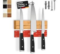 CUCINO Porte-couteaux mural magnétique 25,4 cm sans perçage avec ruban adhésif - extra puissant - en bambou